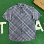 버버리 【잔디집】 카라 체크 코튼 셔츠（레어）