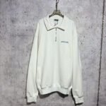 디올 【사슬공장】 Tag 24SS 하프 지퍼 카라 스웨트셔츠