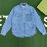 구찌 【잔디집】 릴랙스 핏 데님 셔츠（레어）