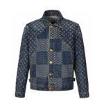 루이비통 【잔디집2】 x 니고 자이언트 다미에 웨이브 모노그램 데님 자켓 블루（세븐）