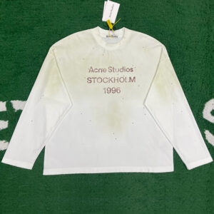 아크네 【잔디집】 로고 릴렉스핏 긴팔 티셔츠（레어）