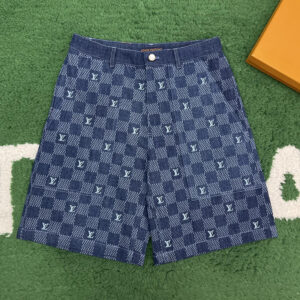 루이비통 【잔디집】 다미에 엠브로이더드 데님 숏 팬츠（레어）