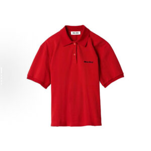 미우미우 【YD공장】 피케 코튼 폴로 셔츠 레드