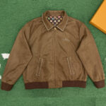 루이비통 【잔디집】 LV 봄버 자켓 스웨이드 카프스킨 （레어）