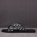 디올 알리아스 샌들 블랙 디올 오블리크 자카드 블랙/베이지