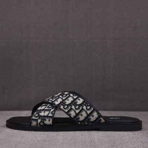 디올 알리아스 샌들 블랙 디올 오블리크 자카드 블랙/베이지