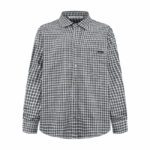 아크네 【잔디집2】 (세븐) 로고 라벨 플란넬 체크 버튼업 셔츠
