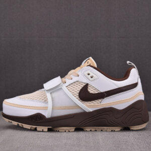 나이키 HQ3073-100 x 트래비스 스캇 줌 필드 잭스 “화이트 라이트 초콜릿”