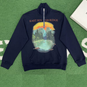 로에베 [잔디집] 럭셔리 하이넥 반집업 스웨트셔츠