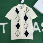 디올 【잔디집】 CD 인타샤 아가일 다이아몬드 블렌드 셔츠 （레어）