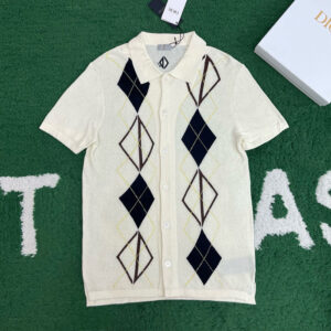 디올 【잔디집】 CD 인타샤 아가일 다이아몬드 블렌드 셔츠 （레어）