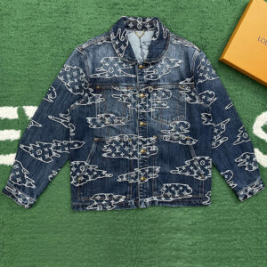 루이비통 【잔디집】 모노그램 블루종 자켓 데님 워크웨어 （레어）
