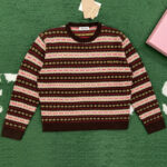 미우미우 【잔디집】 울 크루넥 스웨터 （레어）