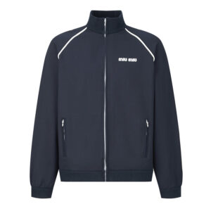 미우미우 【잔디집2】 로고 플리스 집업 자켓（세븐）