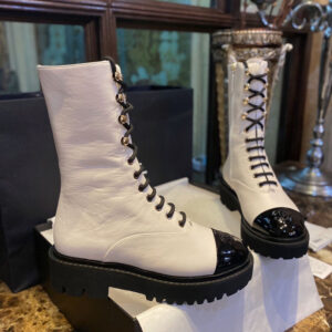 샤넬 【TJ공장】 23C 카프스킨 레이스업 워커 부츠（터보）