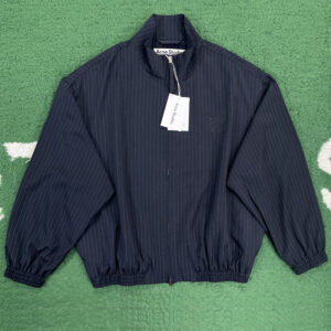 아크네 【잔디집】 핀 스트라이프 하이넥 시즌 보우 자수 릴랙스핏 자켓 (레어)