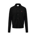 아미 【잔디집2】 하트 로고 크루넥 니트 가디건 （세븐）