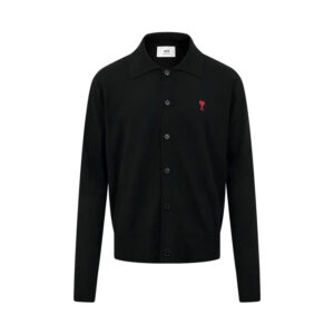 아미 【잔디집2】 하트 로고 크루넥 니트 가디건 （세븐）