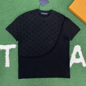 루이비통 【잔디집】 모노그램 자카드 그래픽 스트라이프 반팔 티셔츠（레어）