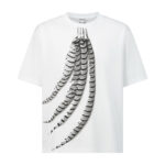 로에베 【잔디집2】 깃털 프린트 루즈 핏 반팔 티셔츠（세븐）