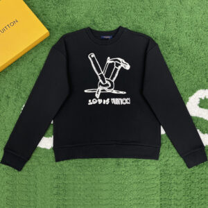 루이비통 【잔디집】 망치 자수 코튼 스웨트셔츠 맨투맨 로고 (레어)