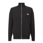 프라다 【잔디집2】 트라이앵글 로고 리나일론 터틀넥 집업（세븐）