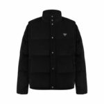 프라다 【잔디집2】 트라이앵글 로고 코듀로이 퍼퍼 다운 패딩 자켓（세븐）