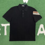 몽클레어 【잔디집】 삼선 트리밍 코튼 피케 반팔 티셔츠（레어）