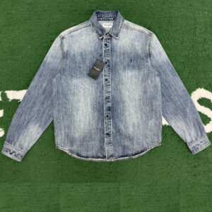 생로랑 【잔디집】 로고 데님 오버셔츠（레어）