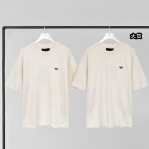 프라다 [YD공장] 트라이앵글 티셔츠 내추럴 코튼 크루넥