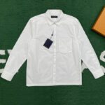 루이비통 【잔디집】 엠보스드 롱 슬리브드 포켓 셔츠 （레어）