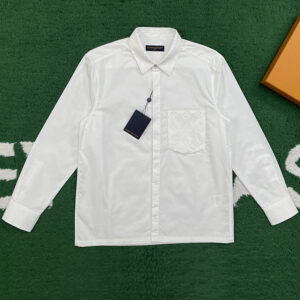 루이비통 【잔디집】 엠보스드 롱 슬리브드 포켓 셔츠 （레어）