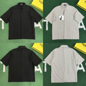 펜디 【잔디집】 FF 버뮤다 리넨 숏 슬리브드 셔츠（레어）