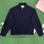 미우미우 【잔디집】 로고 카라 블루종 자켓（레어）