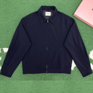 미우미우 【잔디집】 로고 카라 블루종 자켓（레어）