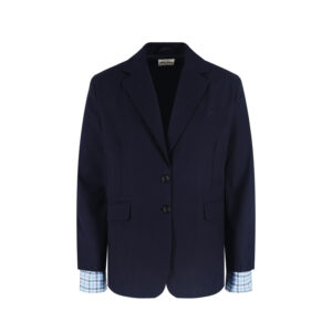 미우미우 【잔디집2】 체크 셔츠 슬리브 레이어드 울 자켓（세븐）