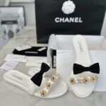 샤넬 【TJ공장】 23s 리본 플라워 펄 슬리퍼（터보）