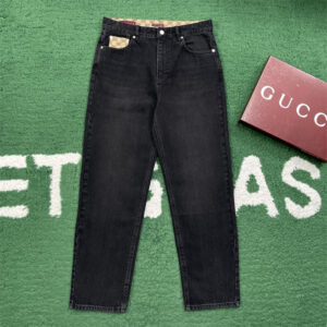 구찌 【잔디집】 GG 워시드 코튼 데님 팬츠（레어）