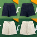 루이비통 【잔디집】 다미에 코튼 프렌치 테리 숏 팬츠（레어）