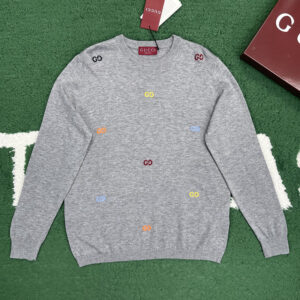 구찌 【잔디집】 GG 멀티컬러 인타르시아 파인 캐시미어 스웨터 (레어)