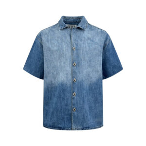 로에베 【잔디집2】 아나그램 숏슬리브 셔츠 워시드 데님 （세븐）