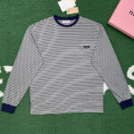 미우미우 【잔디집】 스트라이프 긴팔 저지 티셔츠 (레어)