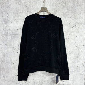 루이비통 【사슬공장】 24SS 니트 엠브로이더드 코튼 저지 크루넥