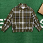 버버리 【잔디집】 체크 본딩 울 헤링턴 자켓（레어）