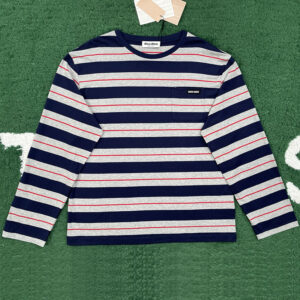 미우미우 【잔디집】 크루넥 긴팔 티셔츠 로고 패치 오버사이즈 (레어)