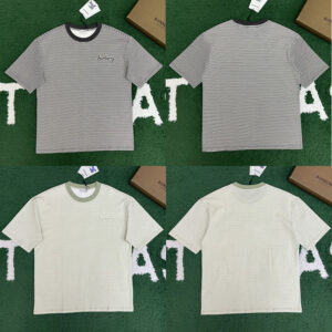 버버리 【잔디집】 스트라이프 코튼 반팔 티셔츠（레어）