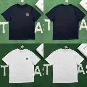 로에베 【잔디집】 퓨처리스트 캣츠 아나그램 크루넥 반팔 티셔츠 (레어)