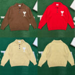 아미 【잔디집】 드 꾀흐 폴로 스웨터 알파카 혼방 (레어)