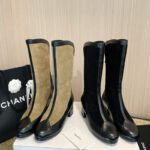 샤넬 25A 스웨이드 카프스킨 하이 부츠