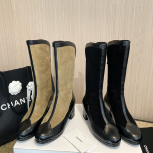 샤넬 25A 스웨이드 카프스킨 하이 부츠